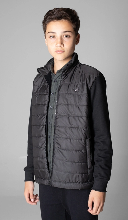 Jaqueta Moletom/nylon Gola Alta Matelasse