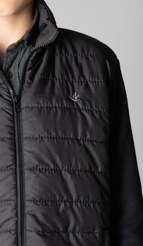 Jaqueta Moletom/nylon Gola Alta Matelasse