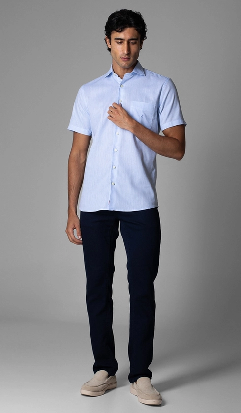 Camisa Manga Curta Fio a Fio Red