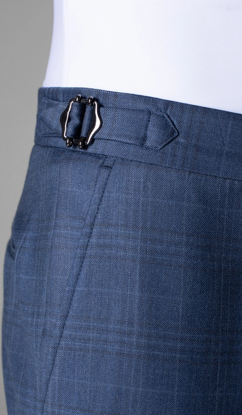 Calça Social Xadrez com Fivela Super 120