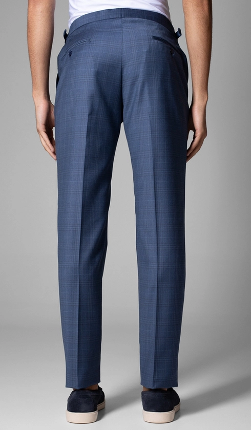 Calça Social Xadrez com Fivela Super 120