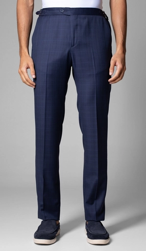 Calça Social Xadrez com Fivela Super 120