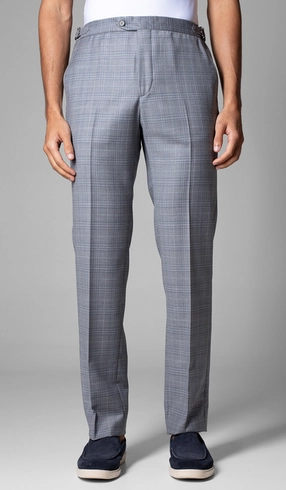 Calça Social Xadrez com Fivela Super 120