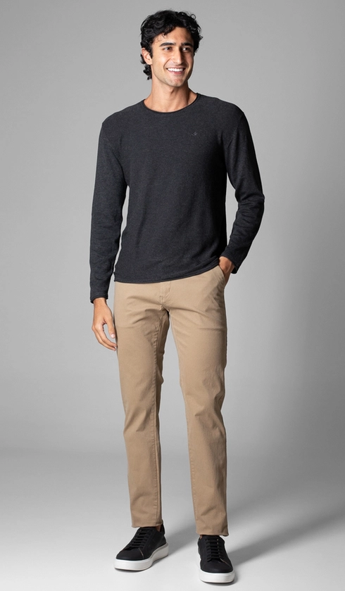 Calça Sarja Bolso Faca com Stretch