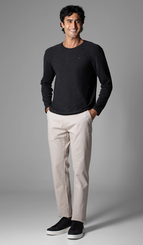 Calça Sarja Bolso Faca com Stretch