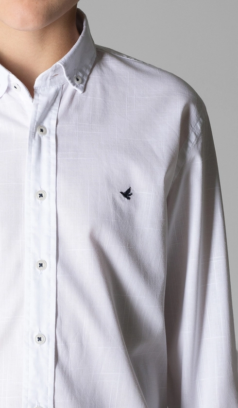Camisa Manga Longa Casual Algodão Flame