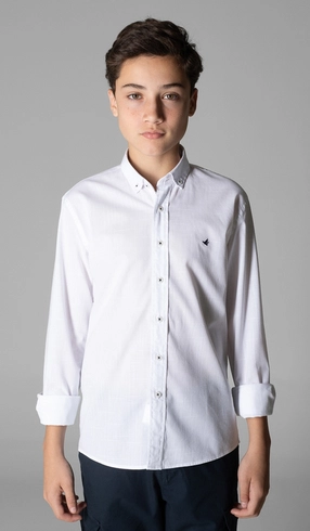 Camisa Manga Longa Casual Algodão Flame