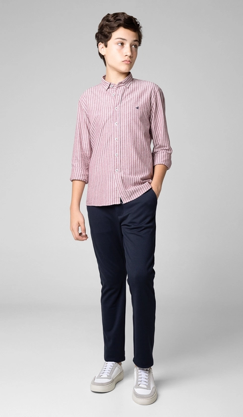 Camisa Manga Longa Listrada Oxford com Bottom Down