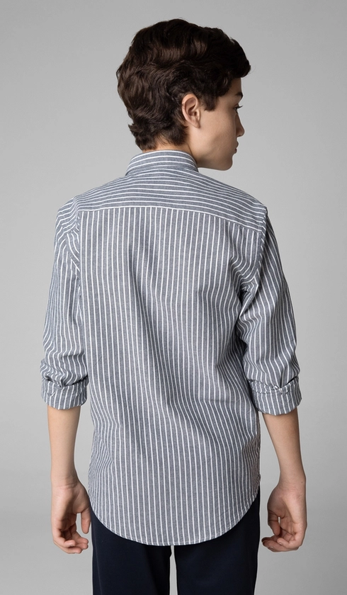 Camisa Manga Longa Listrada Oxford com Bottom Down