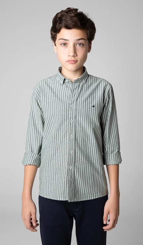 Camisa Manga Longa Listrada Oxford com Bottom Down