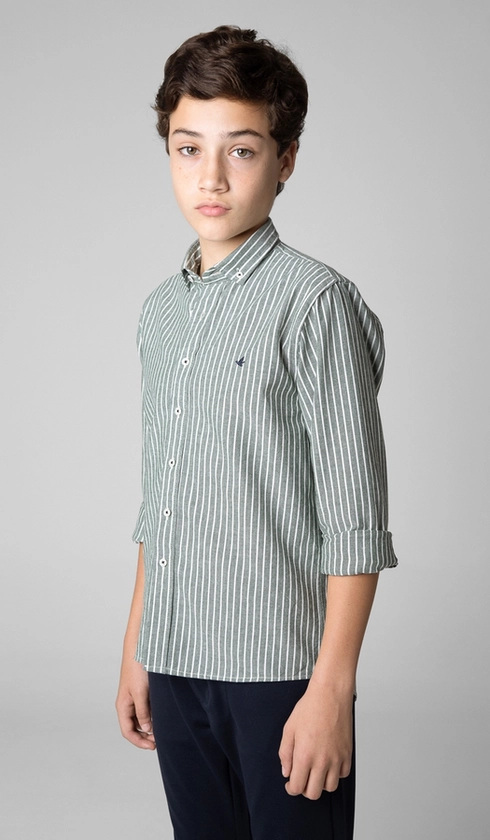 Camisa Manga Longa Listrada Oxford com Bottom Down
