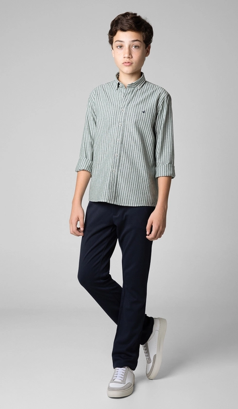 Camisa Manga Longa Listrada Oxford com Bottom Down