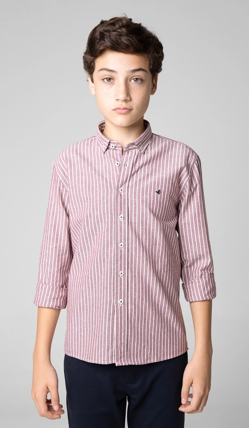 Camisa Manga Longa Listrada Oxford com Bottom Down