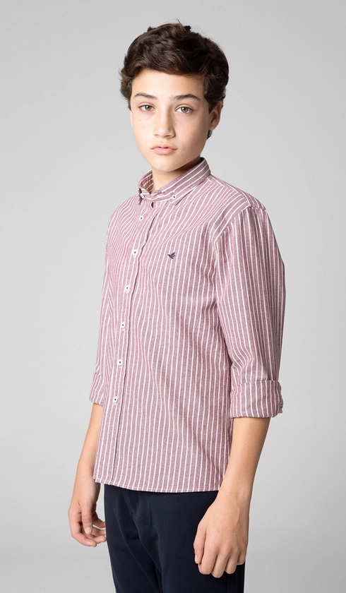 Camisa Manga Longa Listrada Oxford com Bottom Down