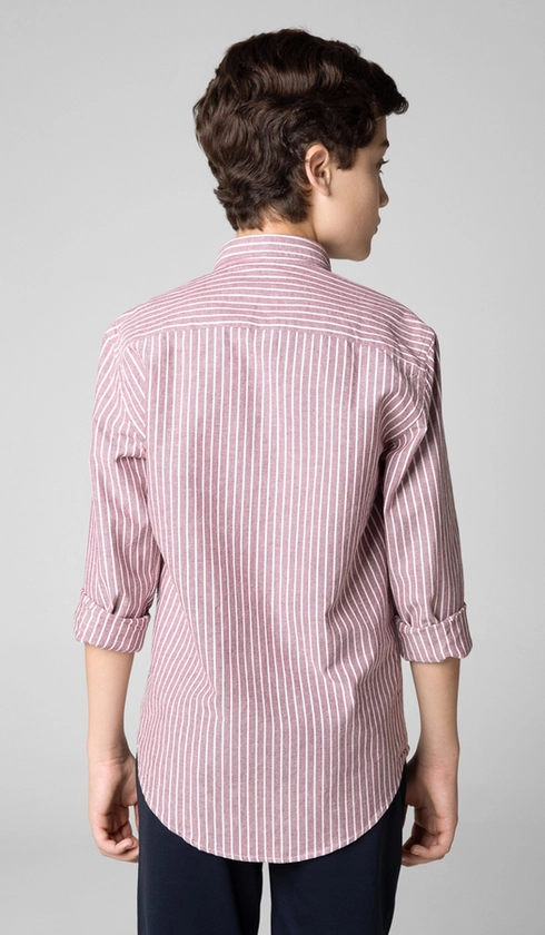Camisa Manga Longa Listrada Oxford com Bottom Down