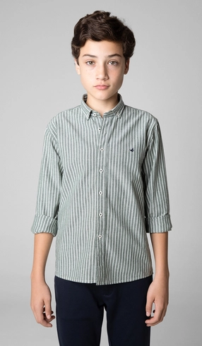 Camisa Manga Longa Listrada Oxford com Bottom Down