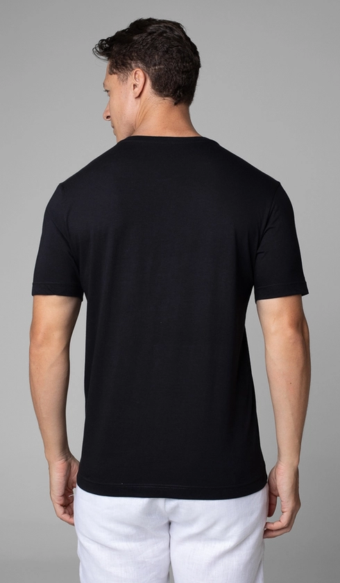 T-Shirt Manga Curta Gola Careca Estampada