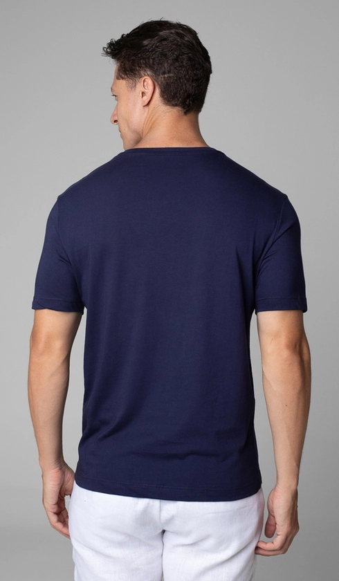 T-Shirt Manga Curta Gola Careca Estampada