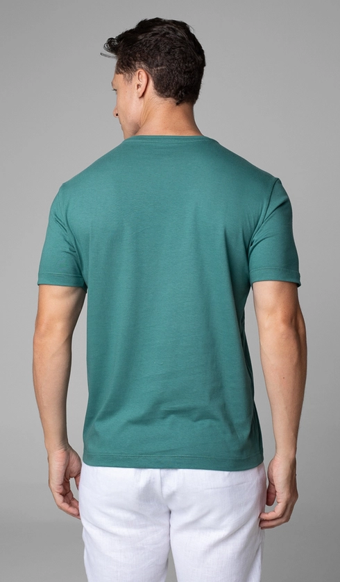 T-Shirt Manga Curta Gola Careca Estampada