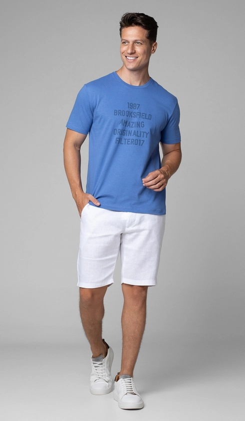 T-Shirt Manga Curta Gola Careca Estampada