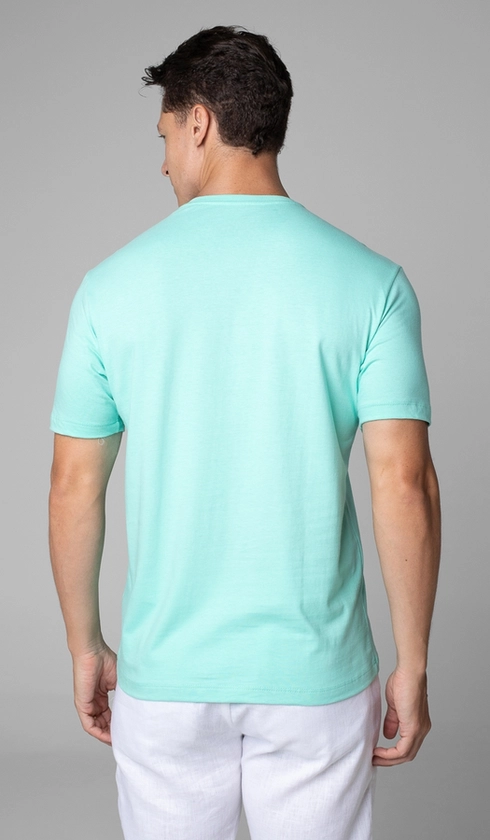 T-Shirt Manga Curta Gola Careca Estampada