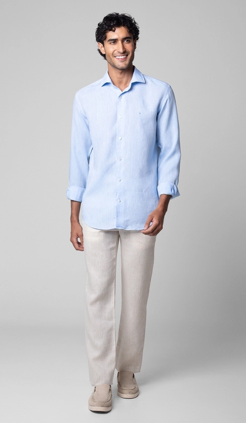 Camisa Manga Longa Linho Lisa