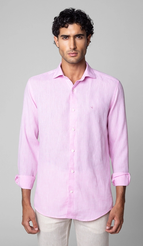 Camisa Manga Longa Linho Lisa