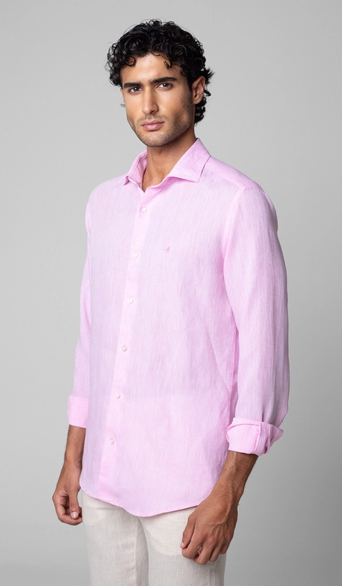Camisa Manga Longa Linho Lisa