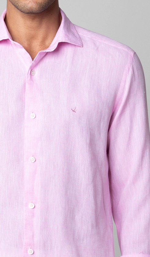 Camisa Manga Longa Linho Lisa