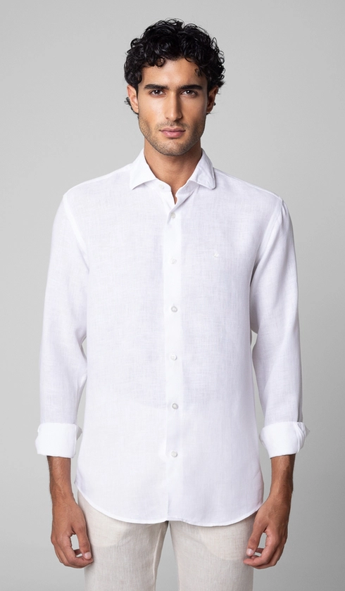 Camisa Manga Longa Linho Lisa