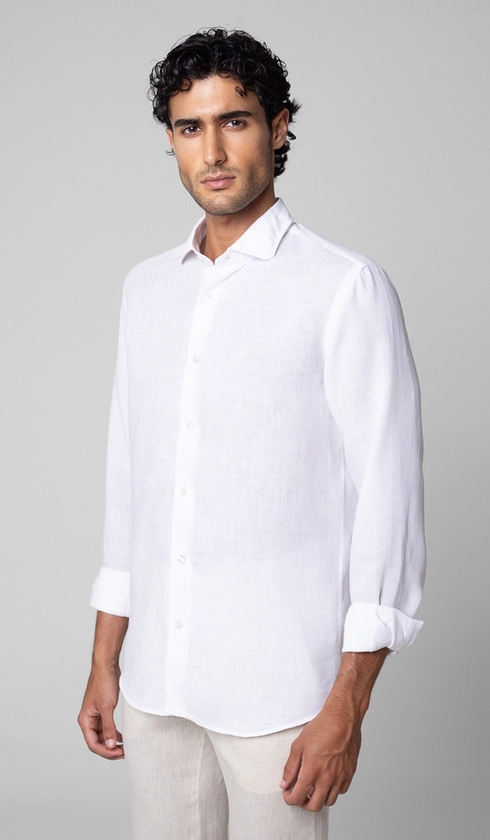 Camisa Manga Longa Linho Lisa