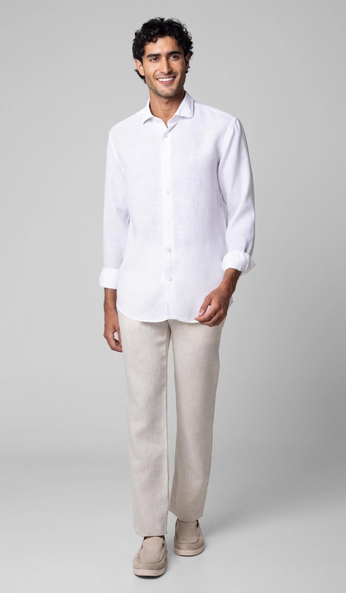 Camisa Manga Longa Linho Lisa