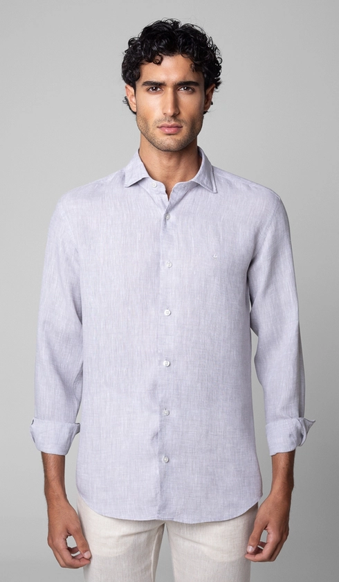 Camisa Manga Longa Linho Lisa