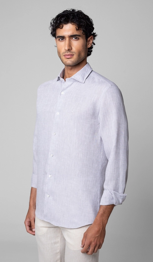 Camisa Manga Longa Linho Lisa