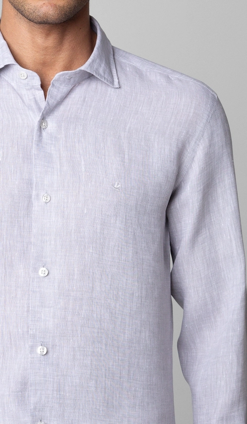 Camisa Manga Longa Linho Lisa