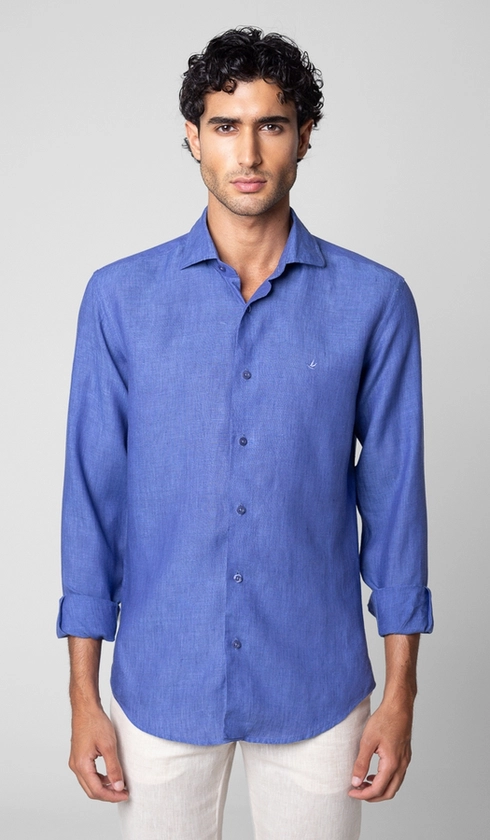 Camisa Manga Longa Linho Lisa