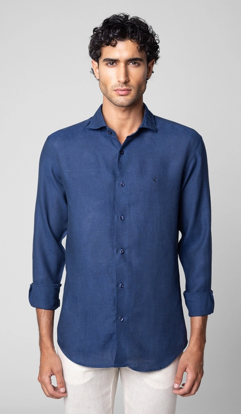 Camisa Manga Longa Linho Lisa