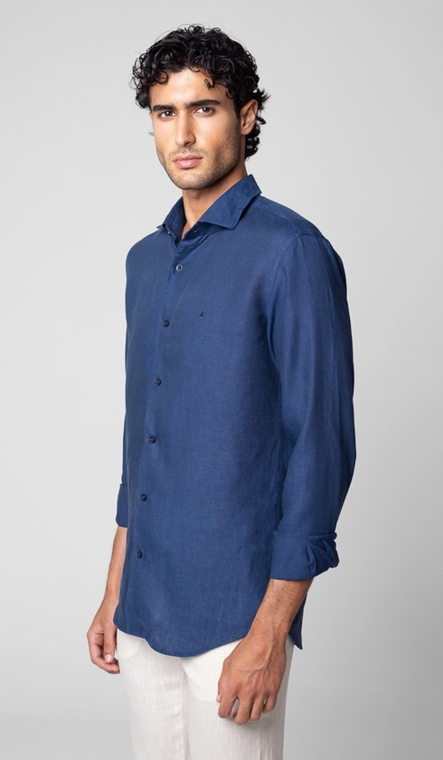 Camisa Manga Longa Linho Lisa