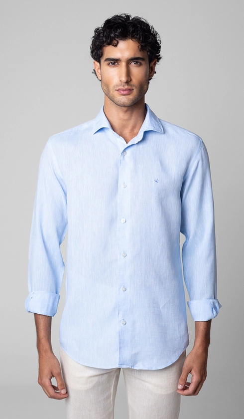 Camisa Manga Longa Linho Lisa