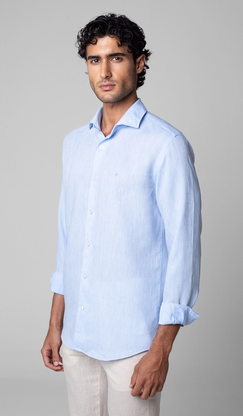 Camisa Manga Longa Linho Lisa