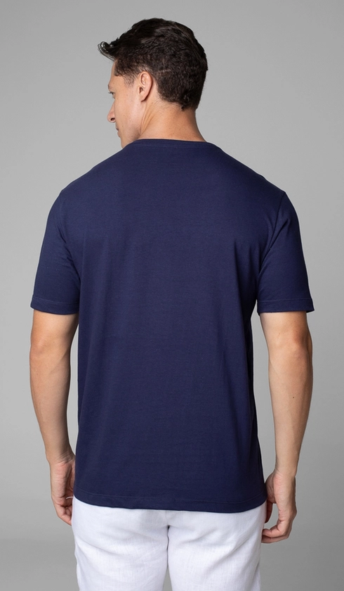 T-Shirt Manga Curta Gola Careca Estampada