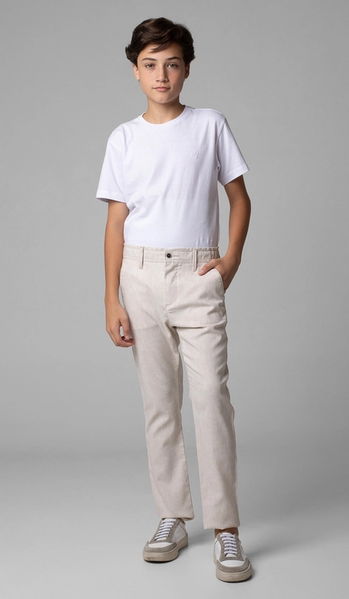 Calça Linho Misto Bolso Faca