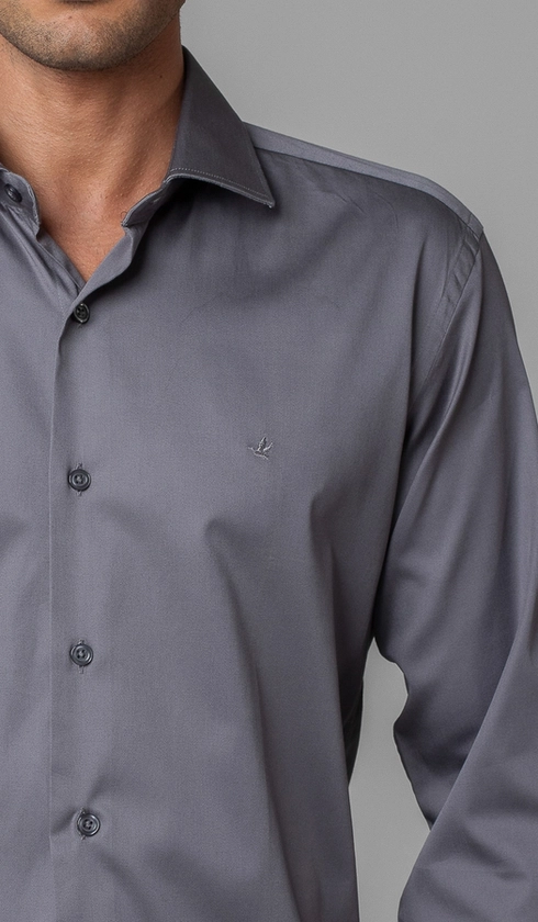 Camisa Manga Longa Slim Cetim