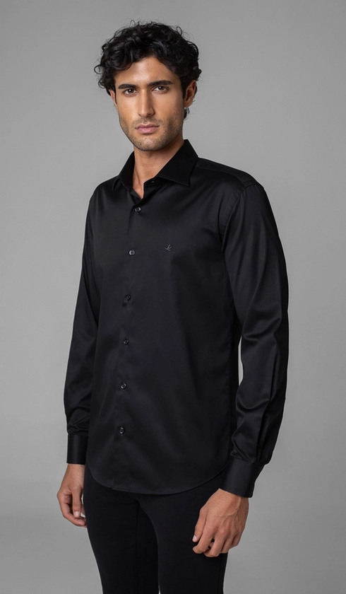 Camisa Manga Longa Slim Cetim