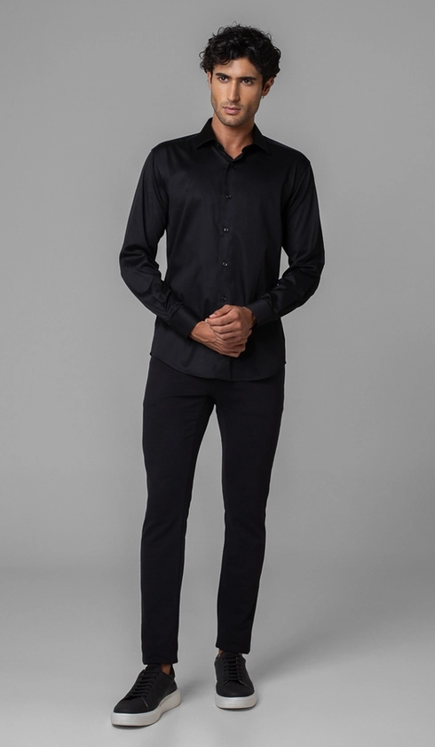 Camisa Manga Longa Slim Cetim