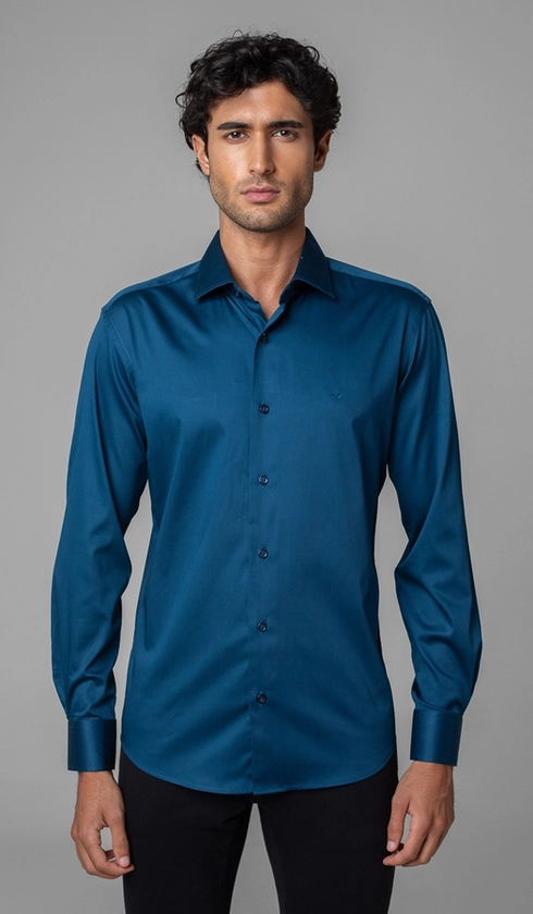 Camisa Manga Longa Slim Cetim