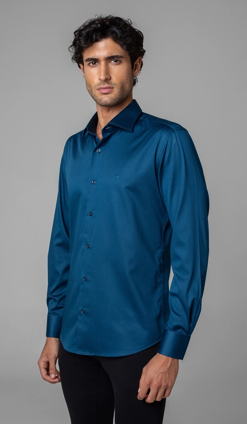 Camisa Manga Longa Slim Cetim