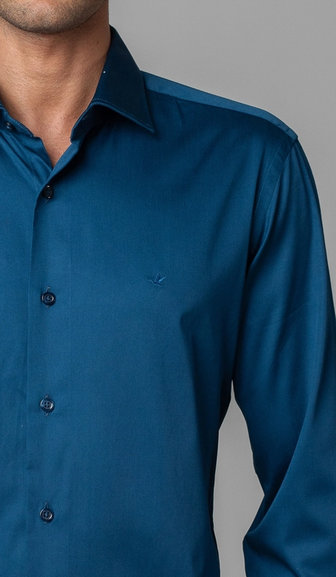 Camisa Manga Longa Slim Cetim
