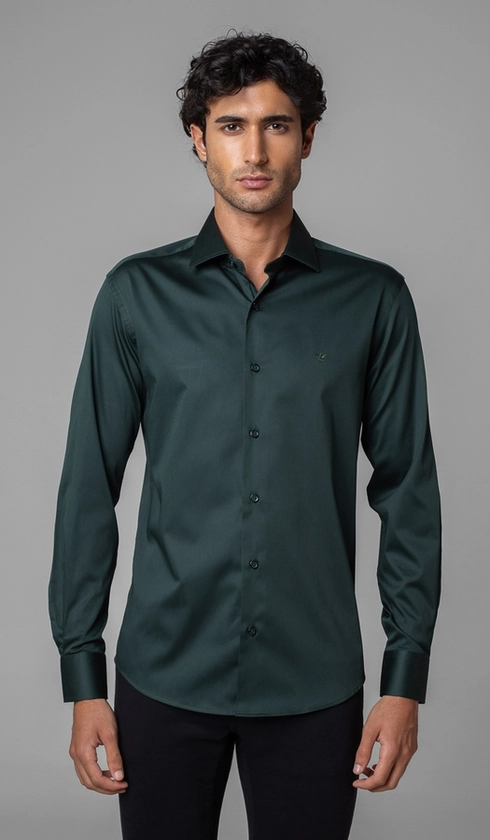 Camisa Manga Longa Slim Cetim