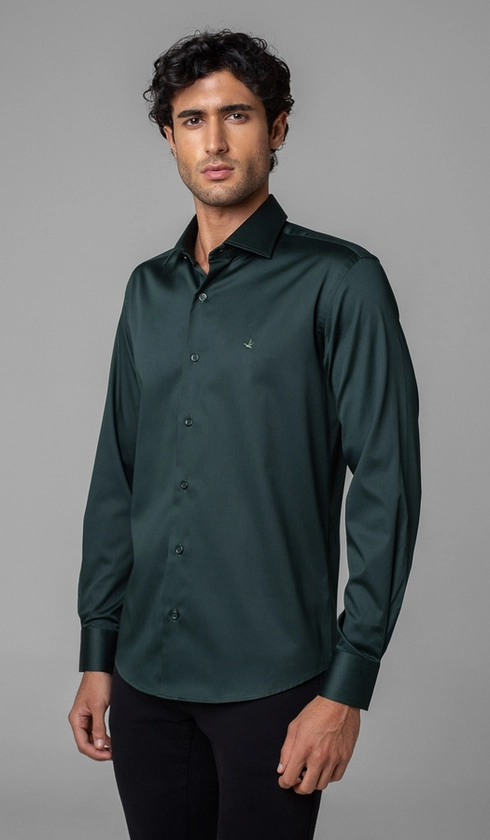 Camisa Manga Longa Slim Cetim